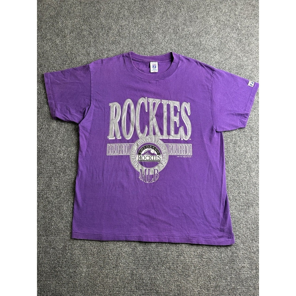 Mens 1993 Colorado Rockies Graphic T-Shirt‎ Logo 7, Size XL